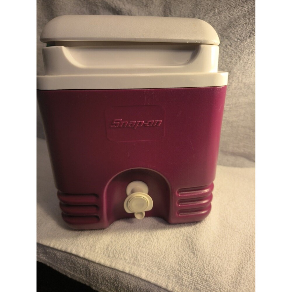 Snap-on Tools Igloo Beverage Cube Water Cooler Jug Maroon Spigot Garage Collect